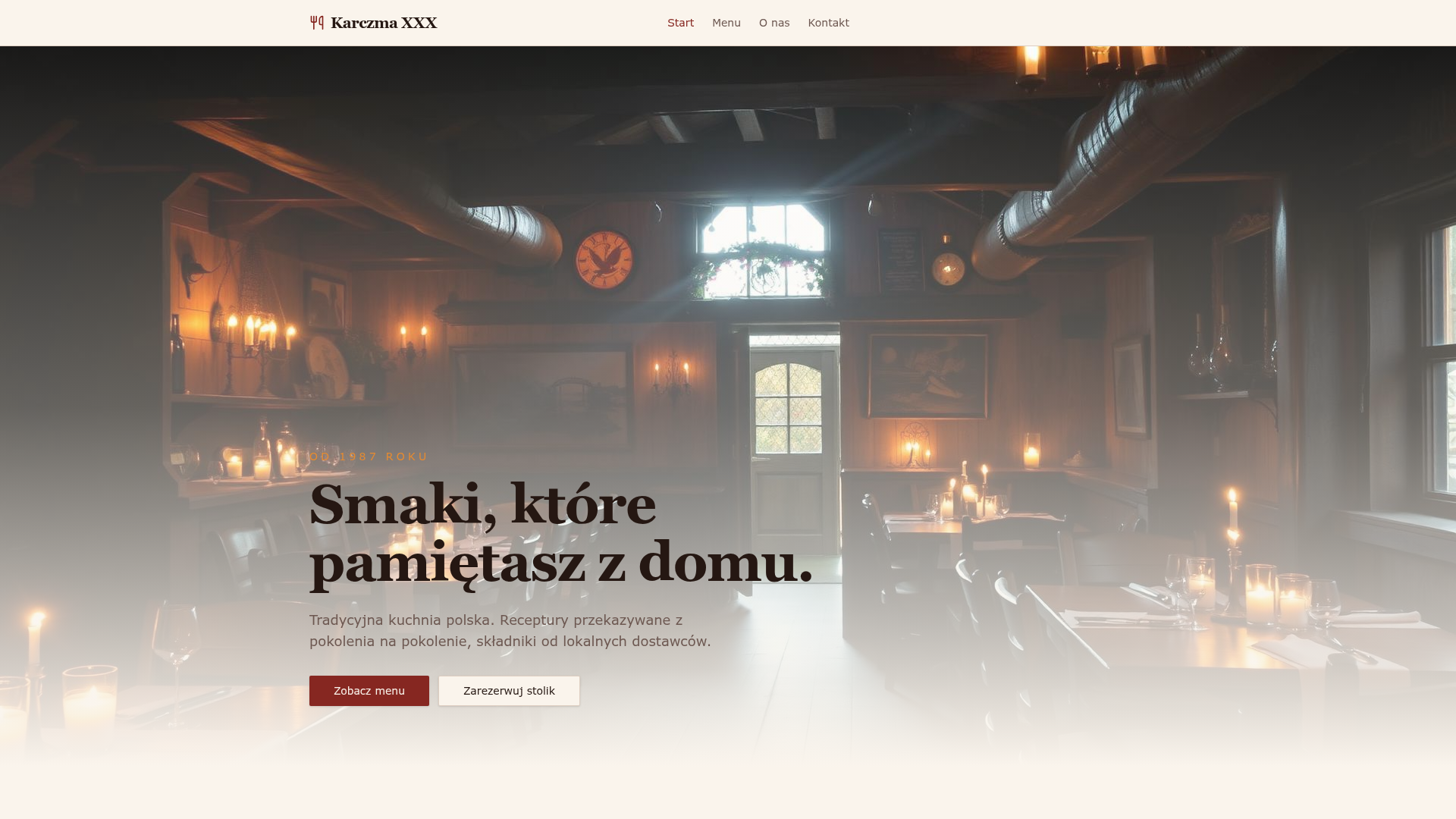 Podgląd strony Karczma XXX