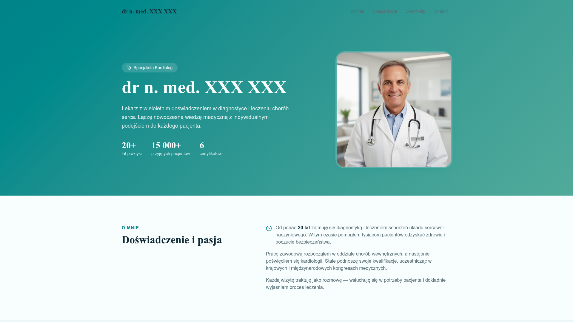 Podgląd strony dr n. med. — Kardiolog